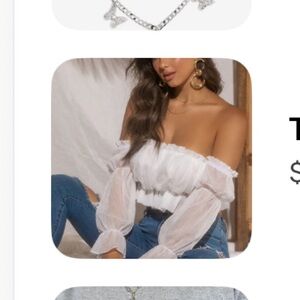 Miss Lola White Off-Shoulder Crop Top